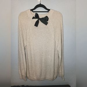 J Crew satin bow knit sweater